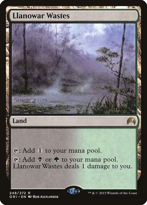 Llanowar Wastes card from Magic Origins