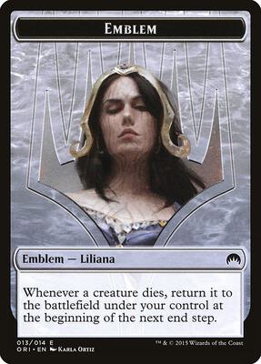 Emblem - Liliana, Defiant Necromancer card from Magic Origins