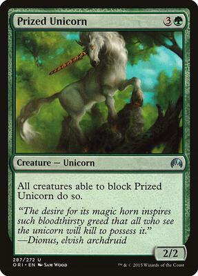 Prized Unicorn card from Magic Origins