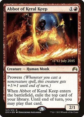 Abbot of Keral Keep card from Prerelease Cards