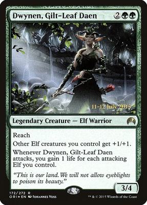 Dwynen, Gilt-Leaf Daen card from Prerelease Cards