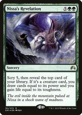 Nissa's Revelation card from Prerelease Cards