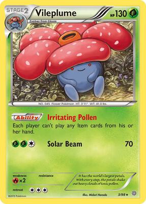 Vileplume card from XY - Ancient Origins