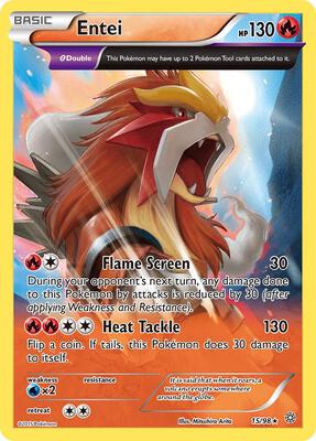 Entei (15) card from XY - Ancient Origins
