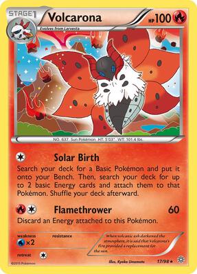 Volcarona (17) card from XY - Ancient Origins
