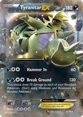 Tyranitar EX card from XY - Ancient Origins