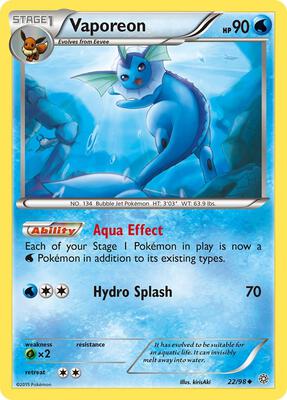 Vaporeon card from XY - Ancient Origins