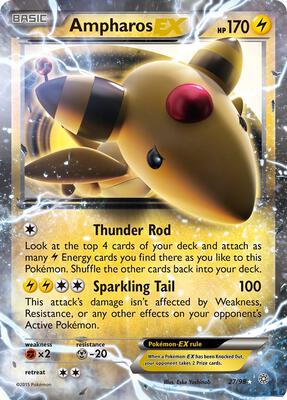 Ampharos EX card from XY - Ancient Origins