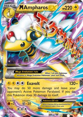 M Ampharos EX card from XY - Ancient Origins