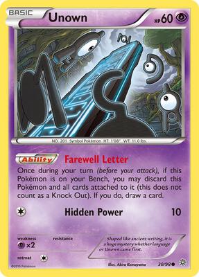 Unown card from XY - Ancient Origins