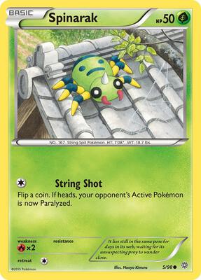 Spinarak card from XY - Ancient Origins