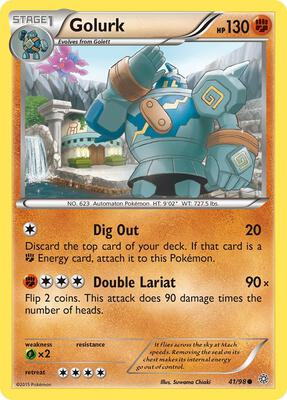 Golurk (41) card from XY - Ancient Origins