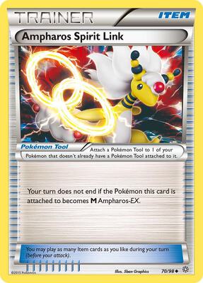 Ampharos Spirit Link card from XY - Ancient Origins