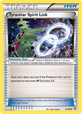 Tyranitar Spirit Link card from XY - Ancient Origins