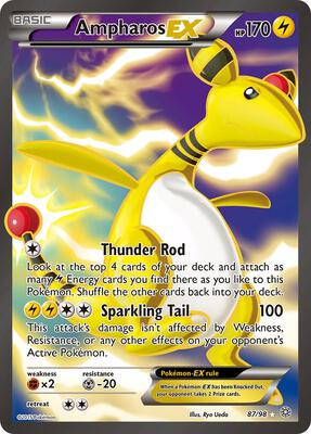 Ampharos EX (87 Full Art) card from XY - Ancient Origins