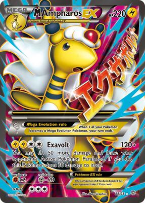 M Ampharos EX (88 Full Art) card from XY - Ancient Origins