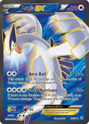 Lugia EX (94 Full Art) card from XY - Ancient Origins