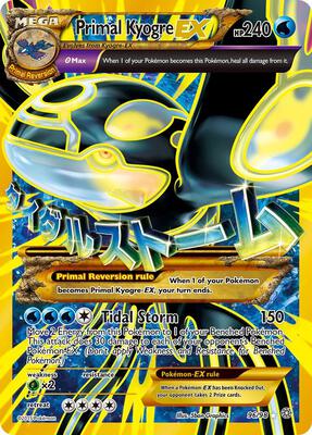 Primal Kyogre EX (Shiny Full Art) card from XY - Ancient Origins