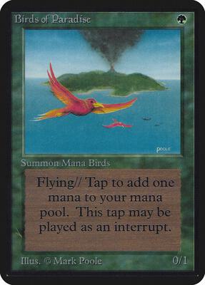 Birds of Paradise card from Alpha Edition