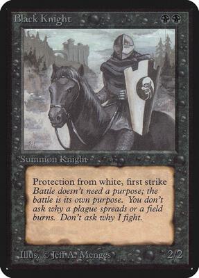 Black Knight card from Alpha Edition