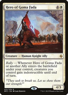 Hero of Goma Fada card from Battle for Zendikar