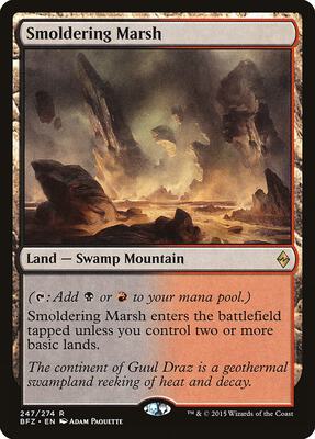 Smoldering Marsh card from Battle for Zendikar