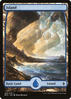 Island (255) - Full Art card from Battle for Zendikar