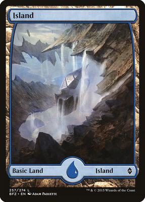 Island (257) - Full Art card from Battle for Zendikar