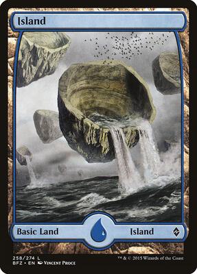 Island (258) - Full Art card from Battle for Zendikar