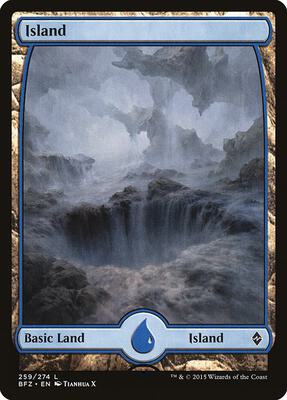 Island (259) - Full Art card from Battle for Zendikar