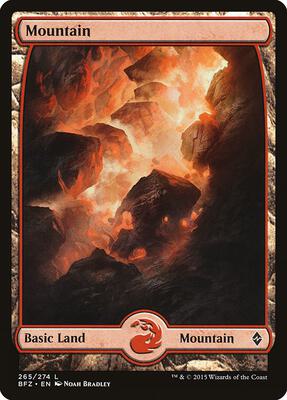 Mountain (265) - Full Art card from Battle for Zendikar