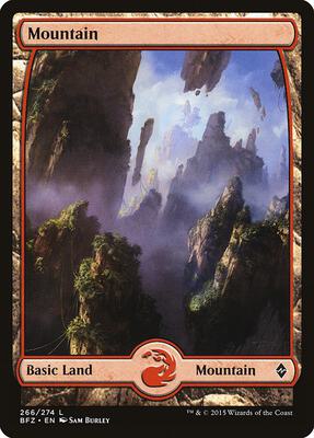 Mountain (266) - Full Art card from Battle for Zendikar