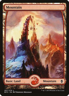 Mountain (267) - Full Art card from Battle for Zendikar
