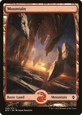Mountain (268) - Full Art card from Battle for Zendikar