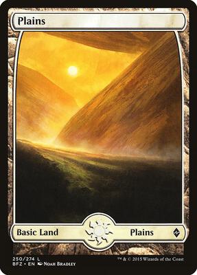 Plains (250) - Full Art card from Battle for Zendikar
