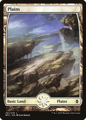 Plains (251) - Full Art card from Battle for Zendikar