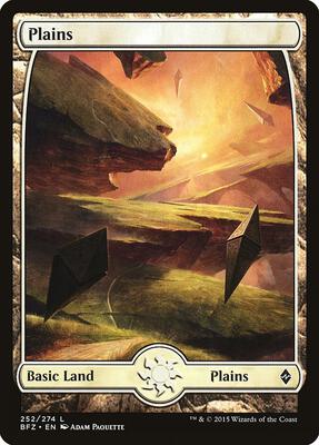 Plains (252) - Full Art card from Battle for Zendikar