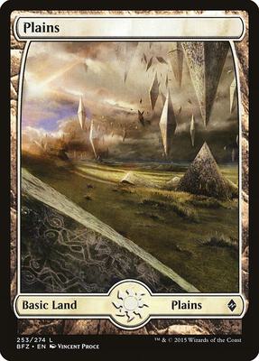 Plains (253) - Full Art card from Battle for Zendikar