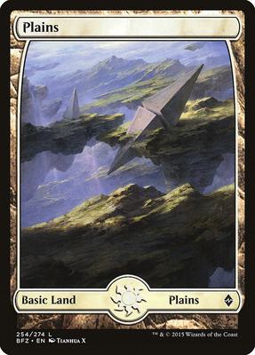 Plains (254) - Full Art card from Battle for Zendikar