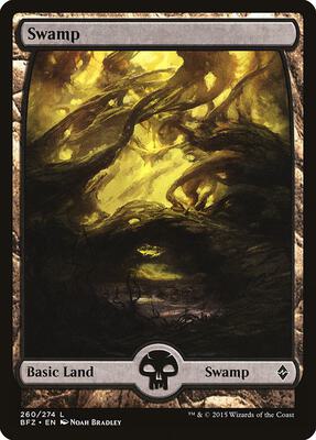 Swamp (260) - Full Art card from Battle for Zendikar