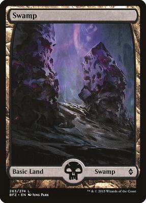 Swamp (263) - Full Art card from Battle for Zendikar