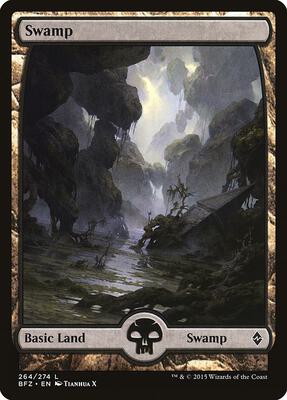 Swamp (264) - Full Art card from Battle for Zendikar