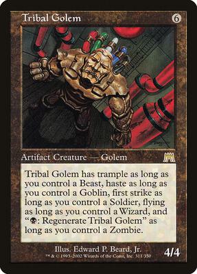 Tribal Golem card from Onslaught