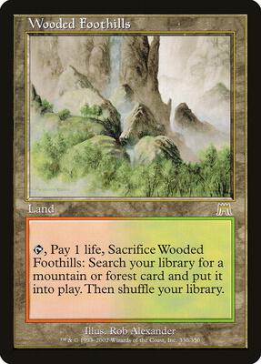 Wooded Foothills card from Onslaught