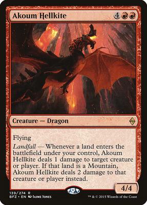 Akoum Hellkite card from Battle for Zendikar