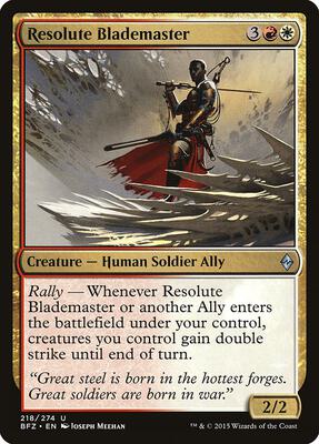 Resolute Blademaster card from Battle for Zendikar