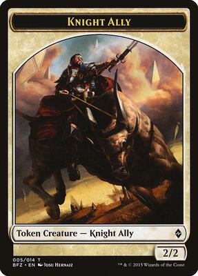 Knight Ally Token card from Battle for Zendikar