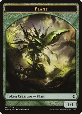 Plant Token card from Battle for Zendikar