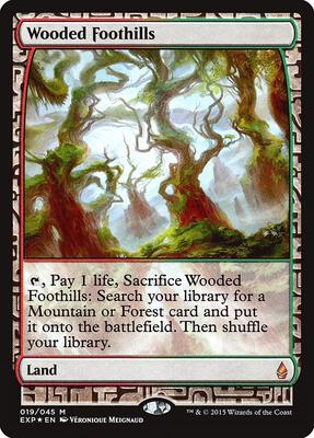 Wooded Foothills card from Zendikar Expeditions