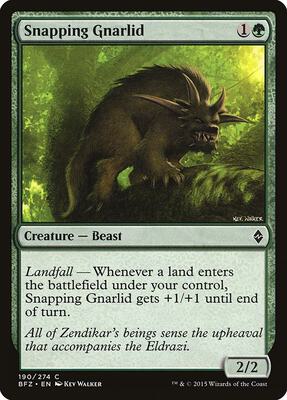 Snapping Gnarlid card from Battle for Zendikar